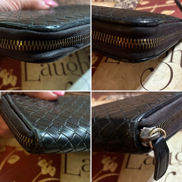 Bottega Veneta Intrecciato Nappa Leather Black Zip Wallet - Picture 6 of 13